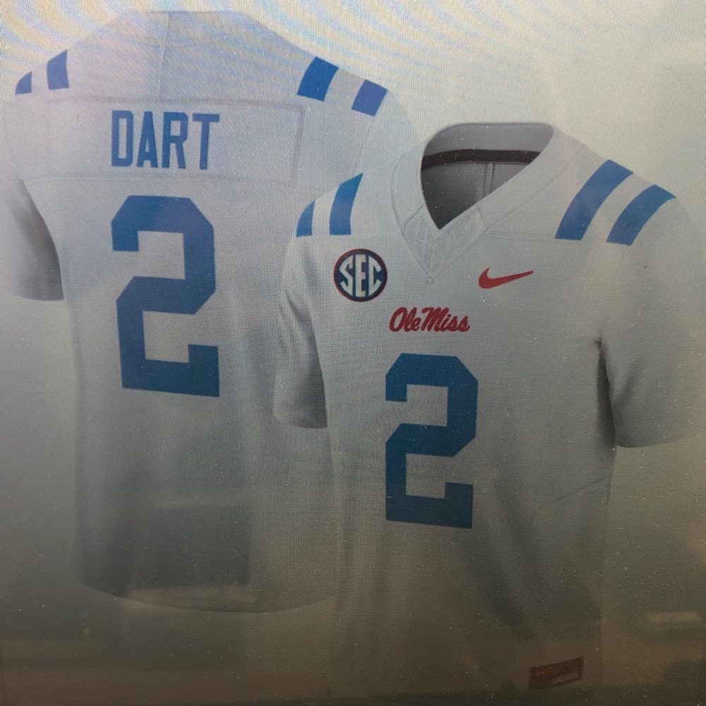 🥰Jaxson Dart White Stitched Jersey Blue😋